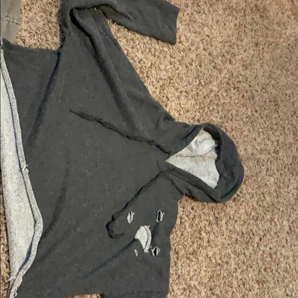 Cropped distressed grey hoodie from rue21